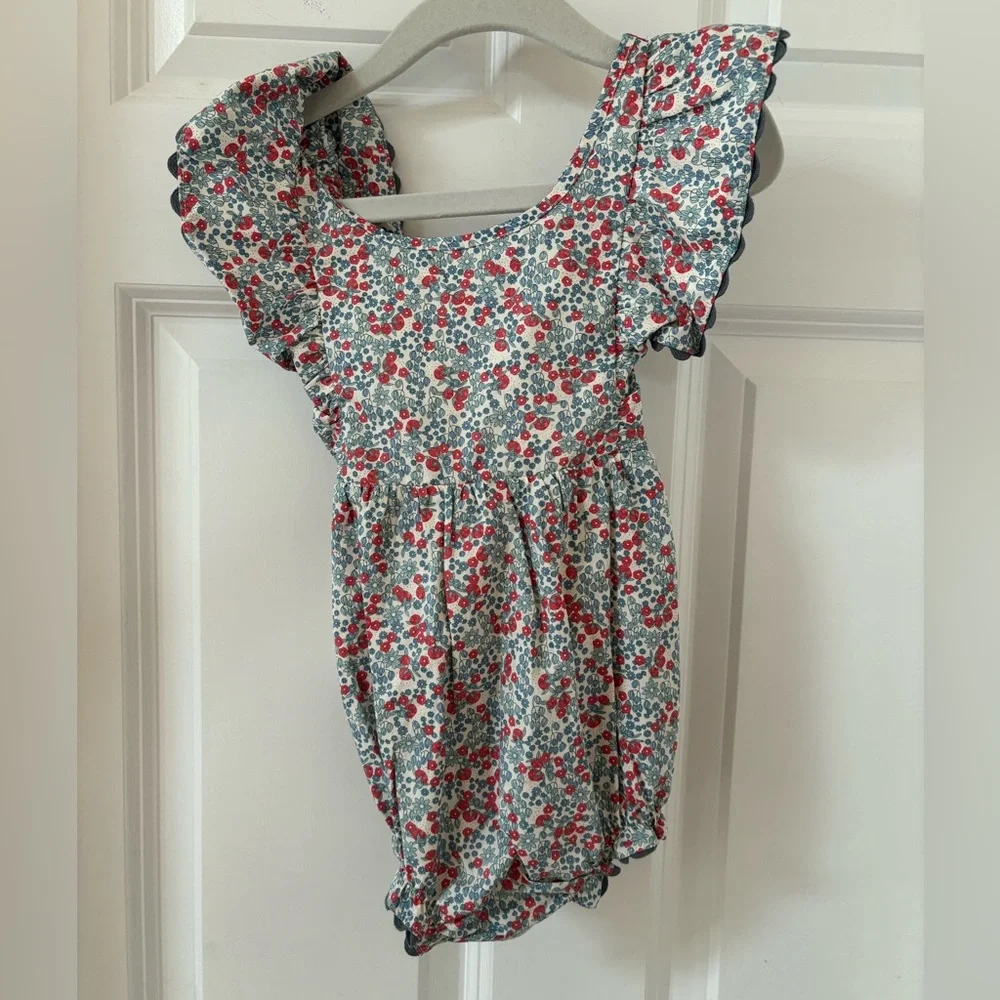 NEW Konges Slojd Verbena cotton romper in Bibi Blue floral 12 months - Picture 5 of 9